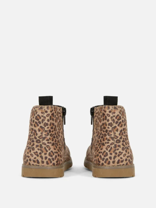 Botines De Leopardo Con Cremallera