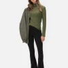 Leggings De Punto Acampanados De Talle Alto