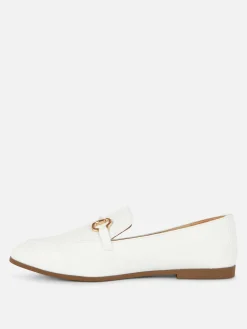 Mocasines De Piel Sintética Con Adorno Metálico