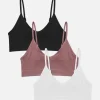 Pack De 3 Bralettes Cortos De Tirantes Sin Costuras
