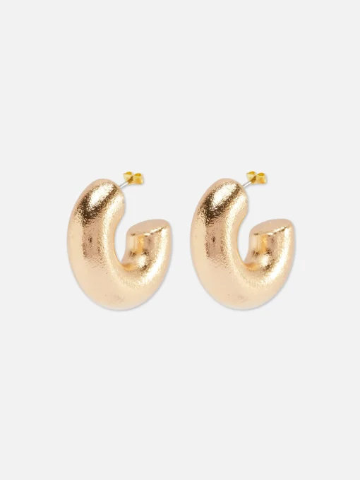 Pendientes De Aro Gruesos Con Textura