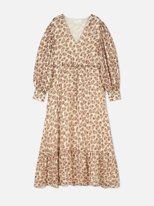 Vestido Midaxi De Estilo Bohemio Con Cuello De Pico